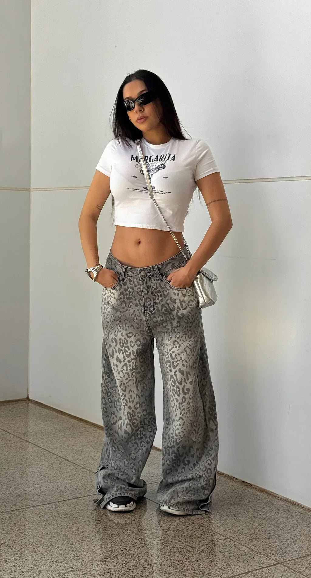 CALÇA CHROME LEOPARD - MONEYS