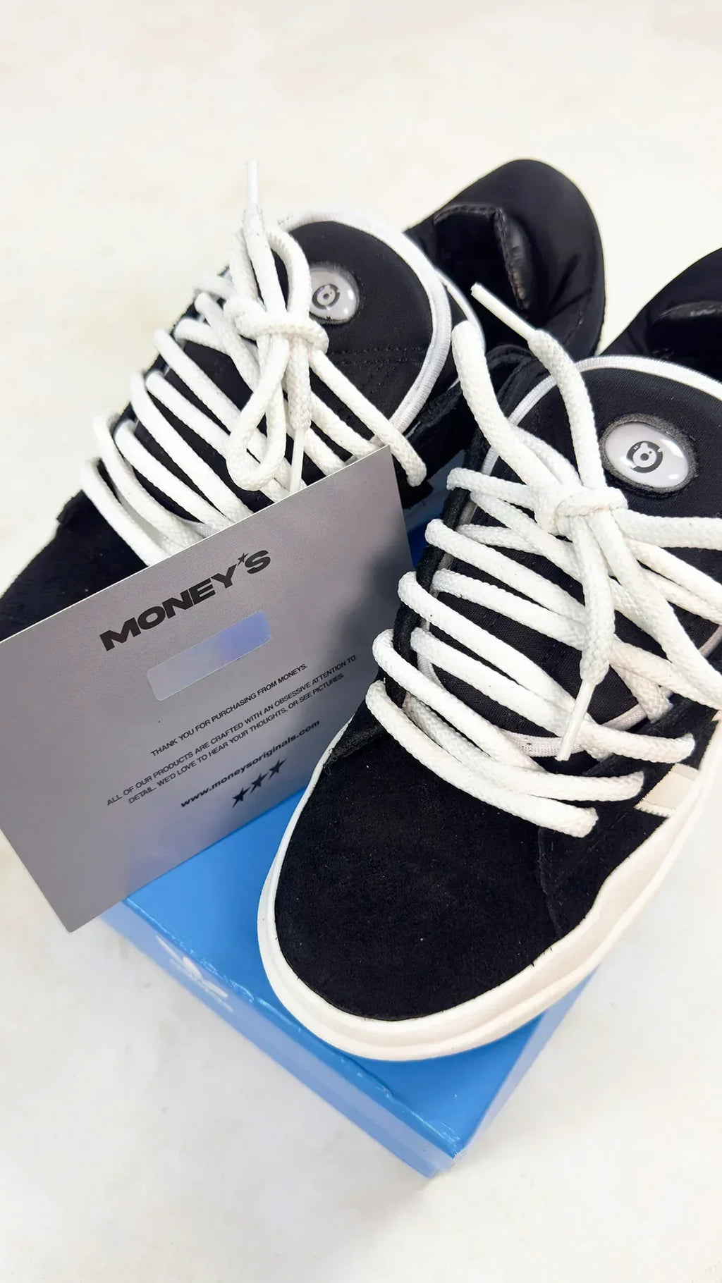 ADIDAS CAMPUS BLACK WHITE - MONEYS