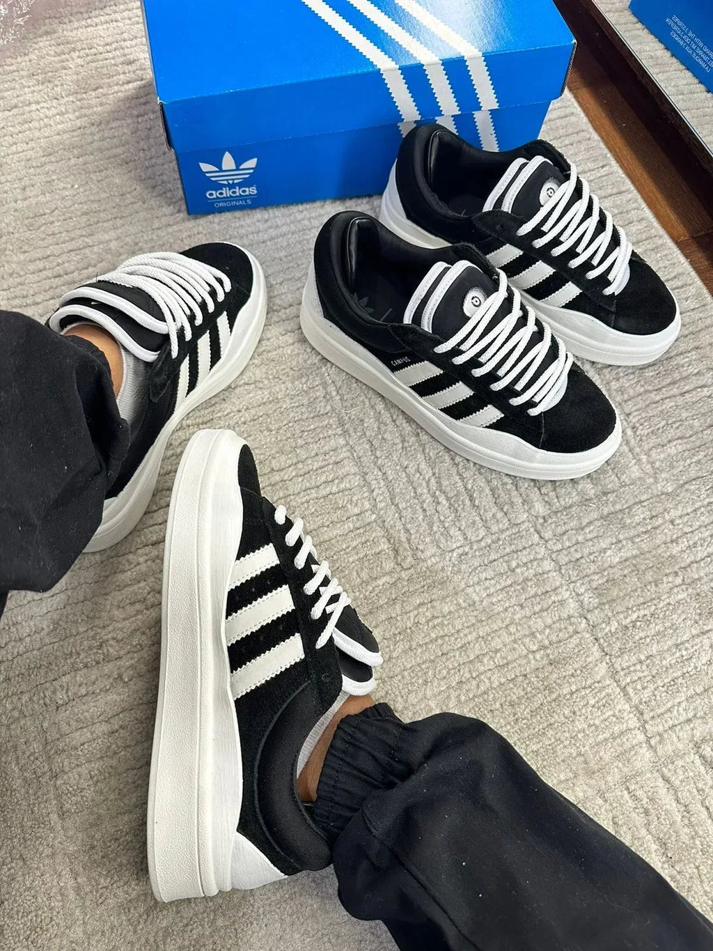 ADIDAS CAMPUS BLACK WHITE - MONEYS