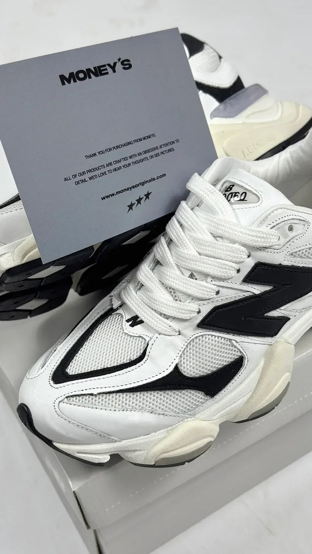 NB 9060 WHITE BLACK - MONEYS