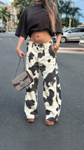 CALÇA COW DENIM